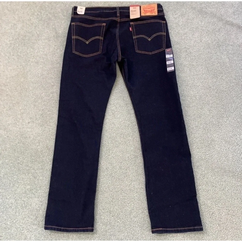 Levi's 513 Slim Straight Men's Jeans 36x32 Dark Blue Denim Cowboy NWT